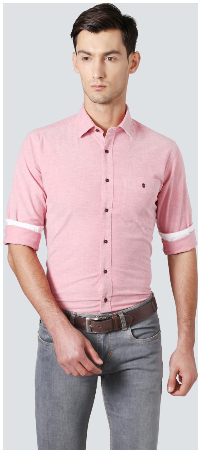 

Louis Philippe Men Pink Solid Regular Fit Casual Shirt