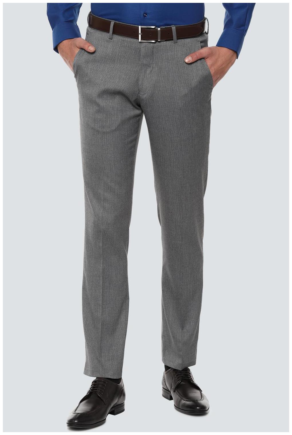 

Louis Philippe Men Textured Slim Fit Formal Trouser - Grey