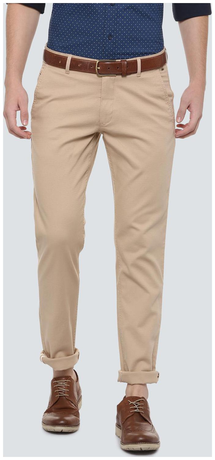 

Louis Philippe Men Beige Solid Slim fit Regular trousers