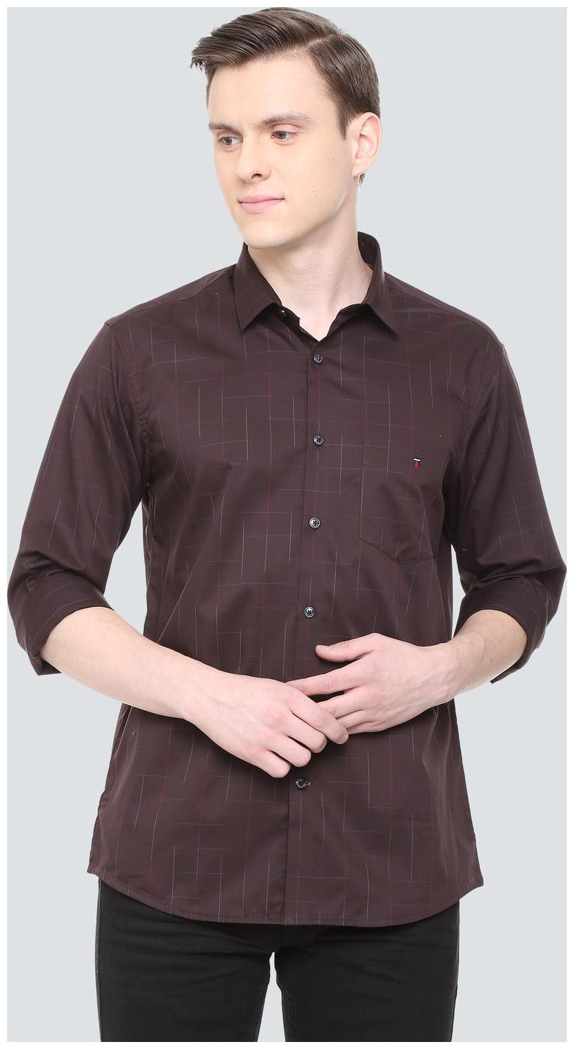 

Louis Philippe Men Brown Checked Slim Fit Casual Shirt
