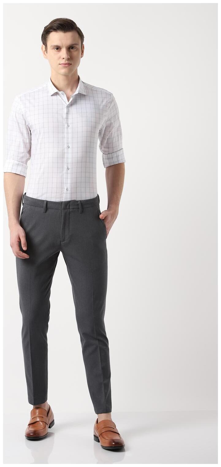 

Louis Philippe Men White Checked Super Slim Fit Casual Shirt