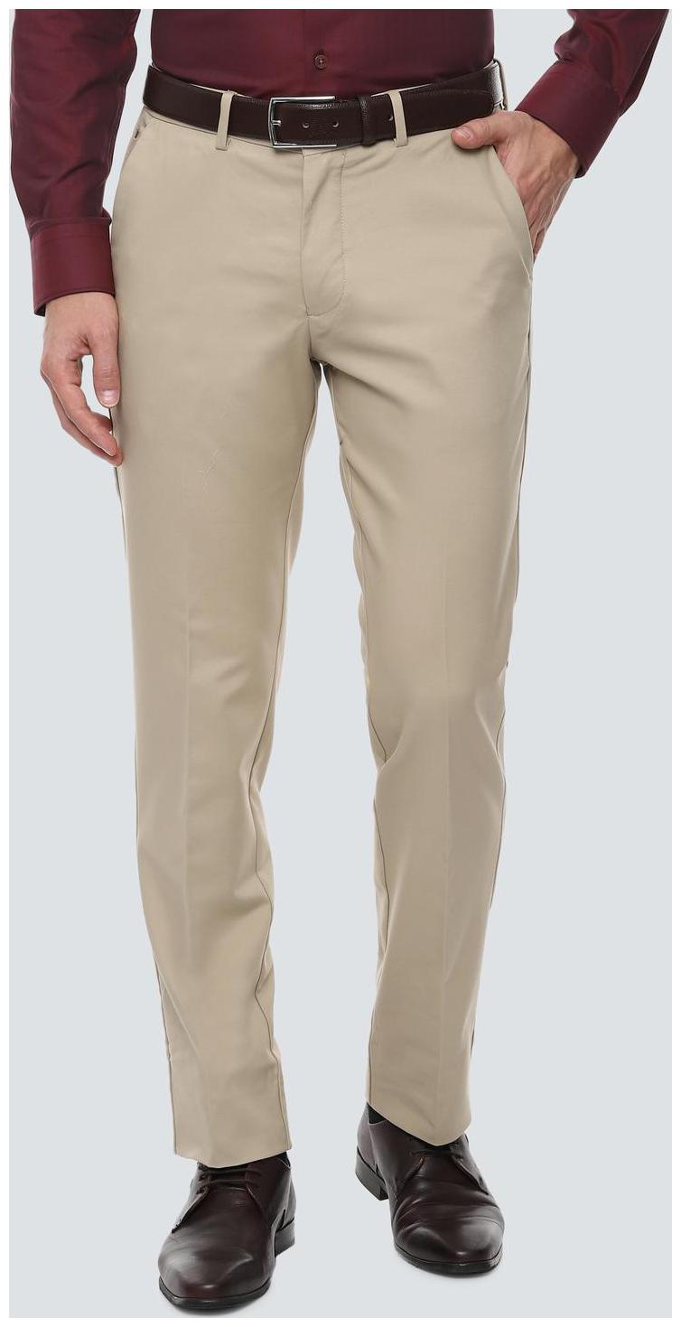 

Louis Philippe Men Solid Slim Fit Formal Trouser - Beige
