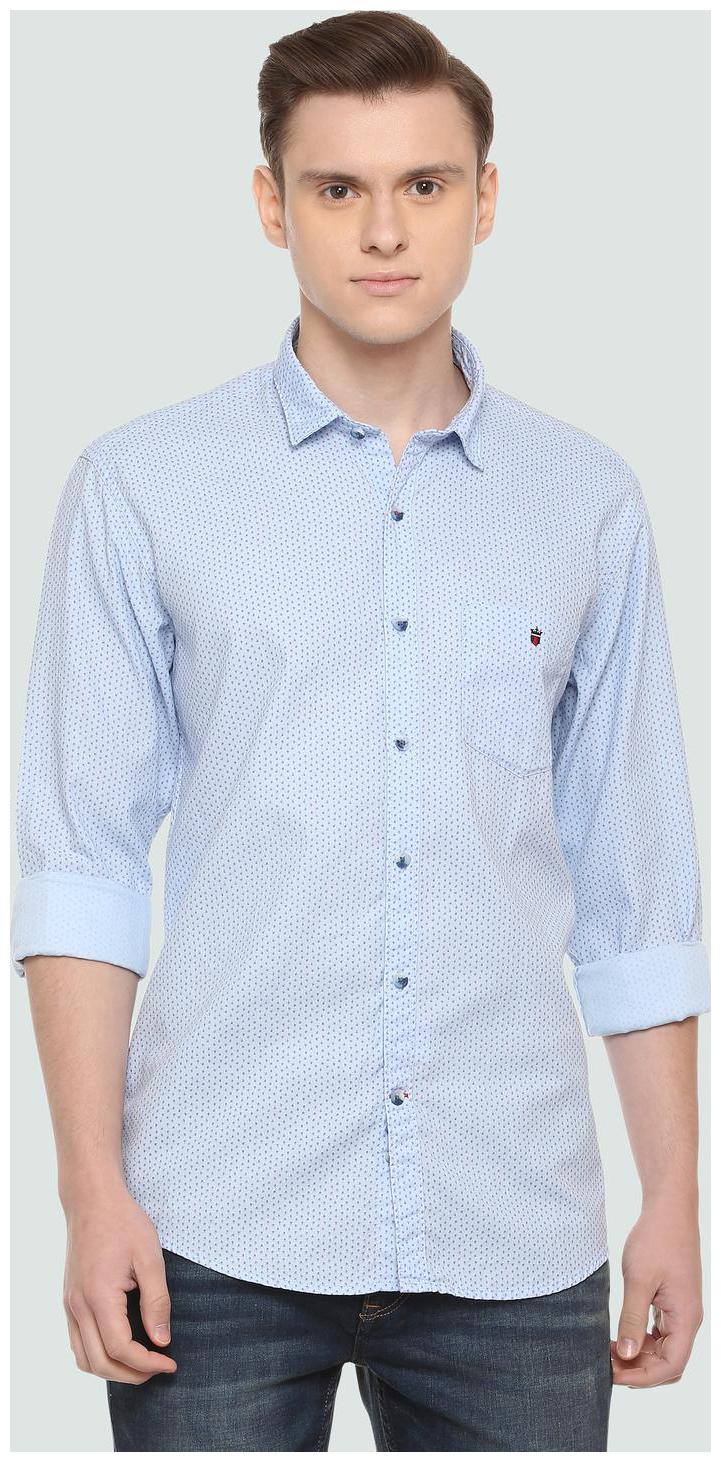 

Louis Philippe Men Blue Printed Slim Fit Casual Shirt
