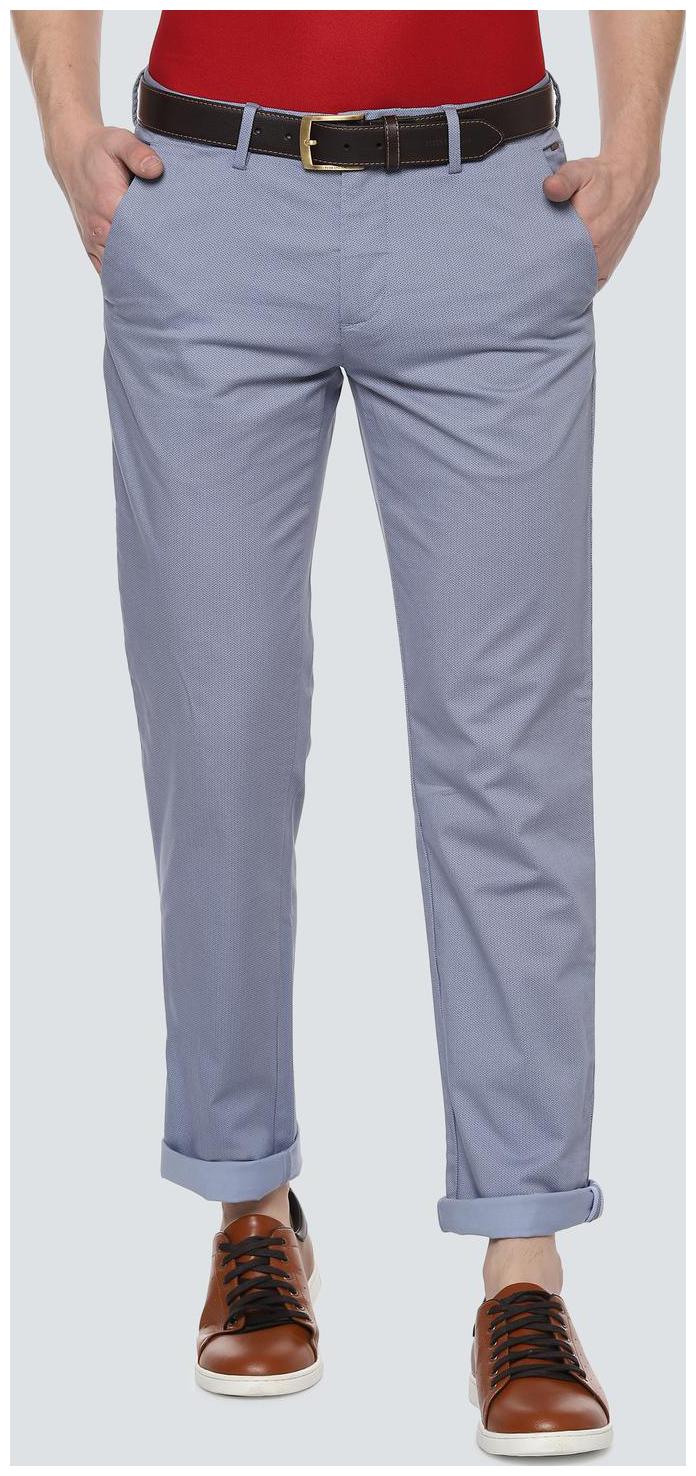 

Louis Philippe Men Blue Printed Slim fit Regular trousers