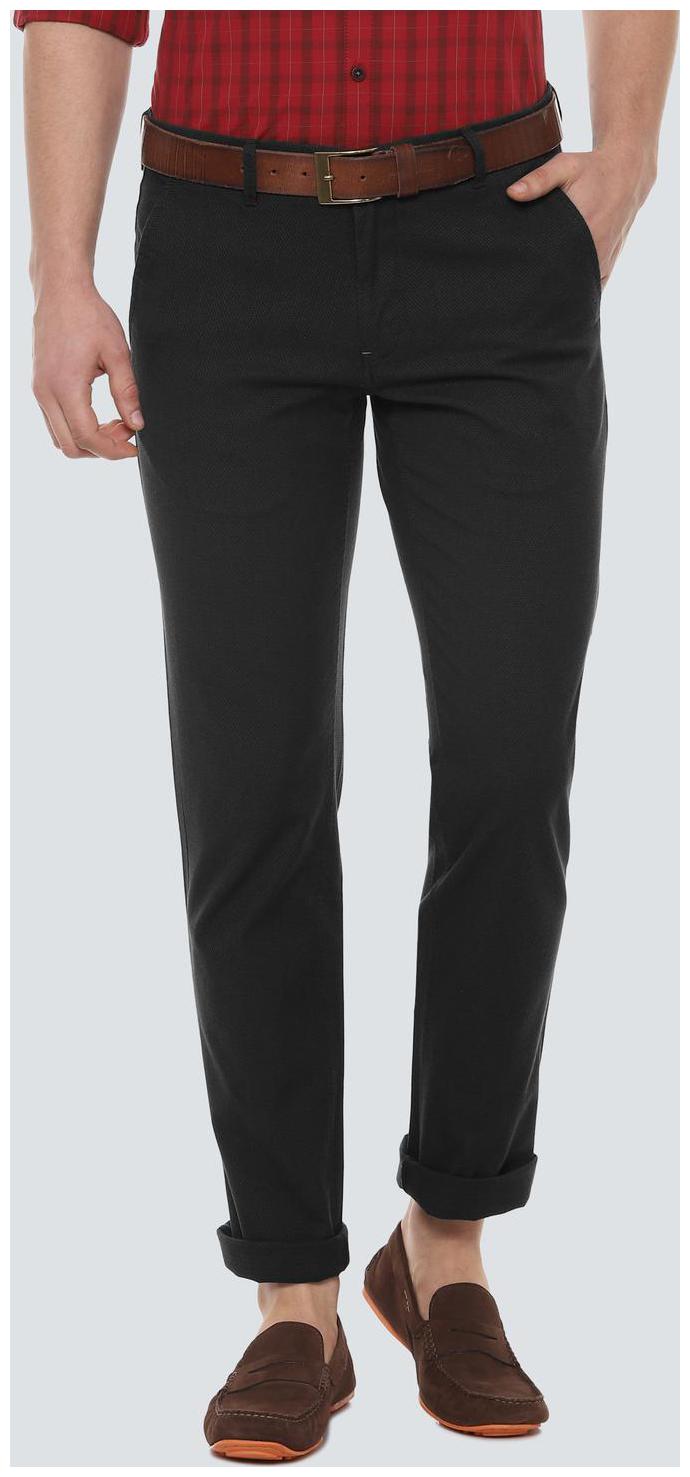 

Louis Philippe Men Black Textured Slim fit Regular trousers