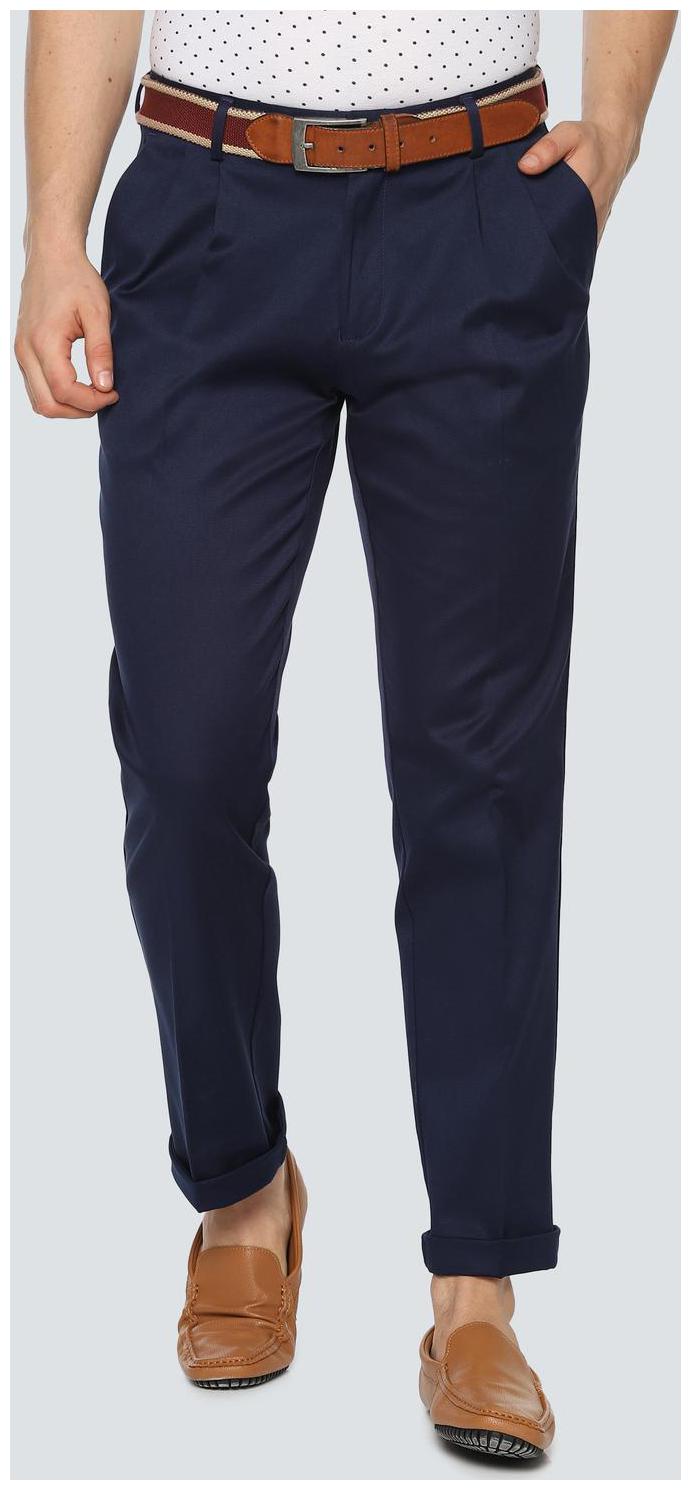 

Louis Philippe Men Blue Solid Regular fit Regular trousers