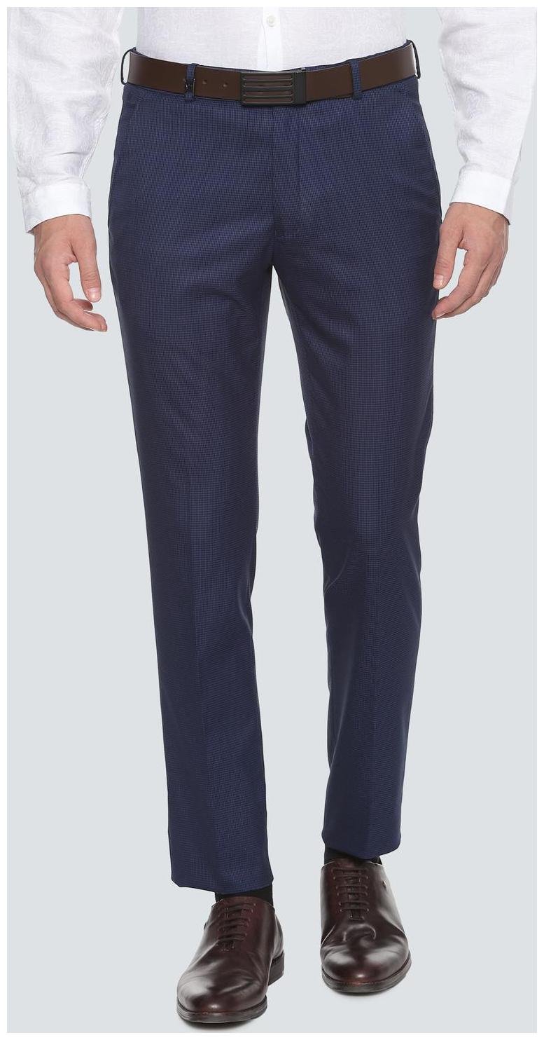 

Louis Philippe Men Textured Slim Fit Formal Trouser - Blue