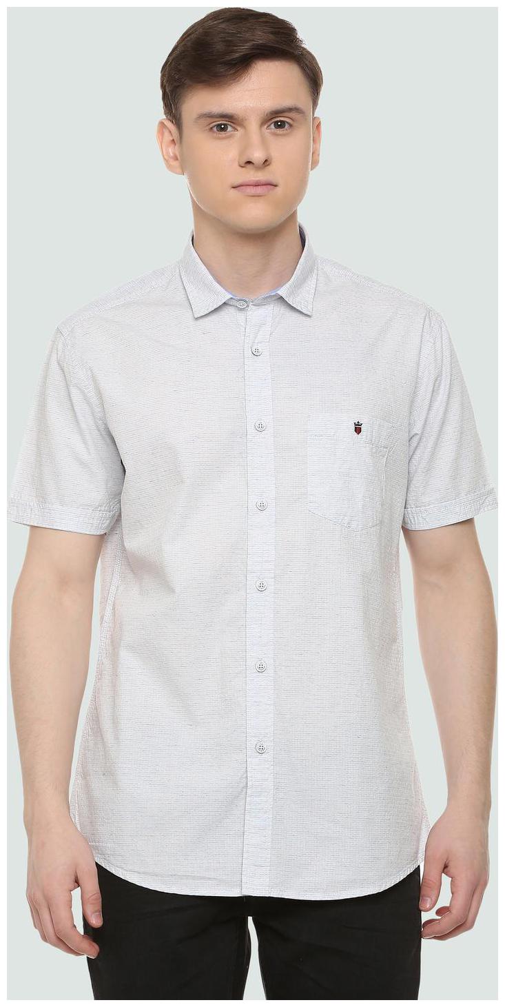 

Louis Philippe Men White Weaved Slim Fit Casual Shirt