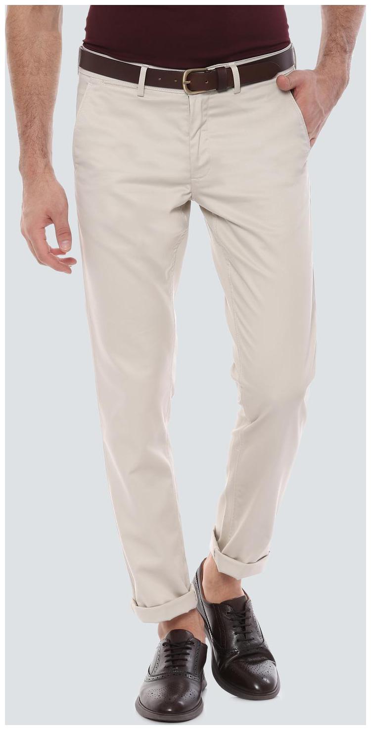 

Louis Philippe Men White Textured Slim fit Regular trousers