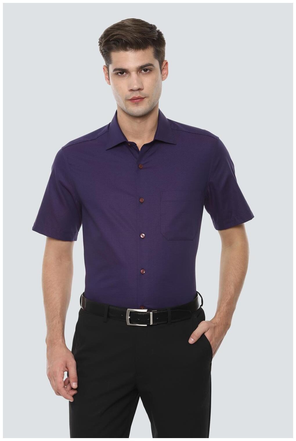

Louis Philippe Men Regular fit Formal Shirt - Purple