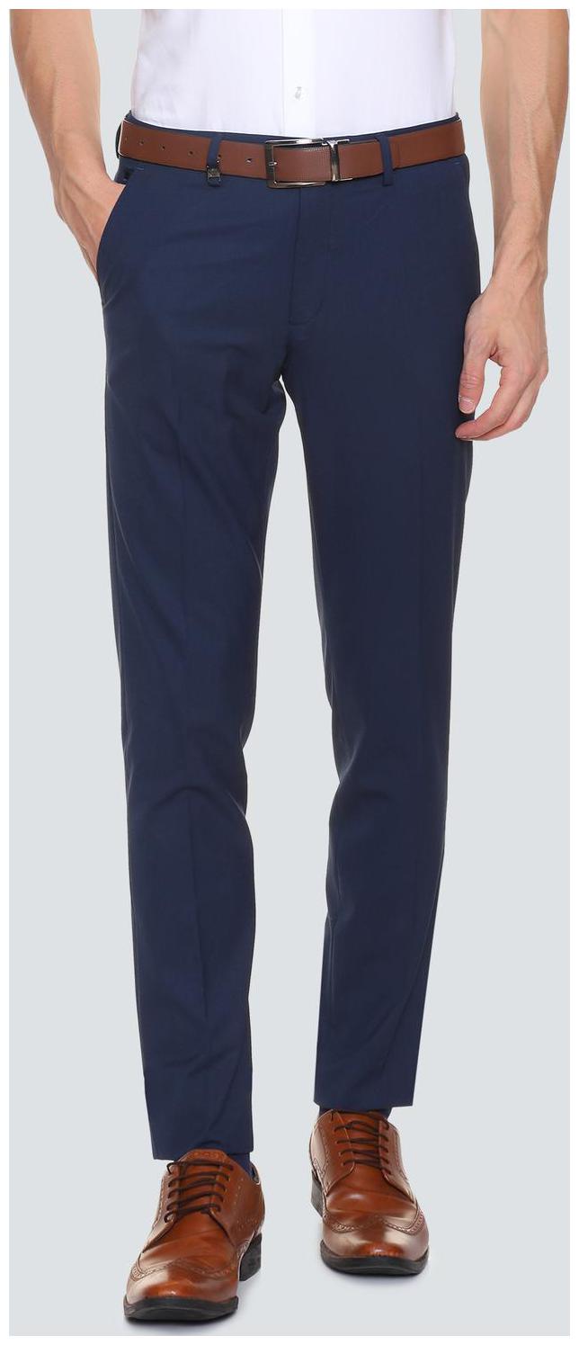 

Louis Philippe Men Solid Slim Fit Formal Trouser - Blue