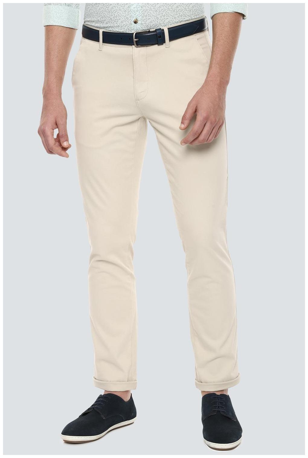 

Louis Philippe Men Beige Textured Slim fit Regular trousers