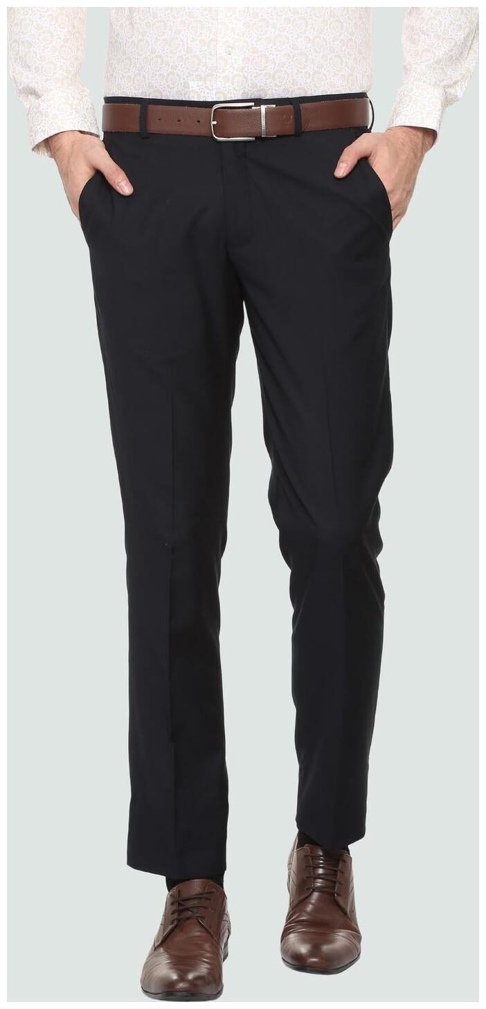

Louis Philippe Men Solid Slim Fit Formal Trouser - Black