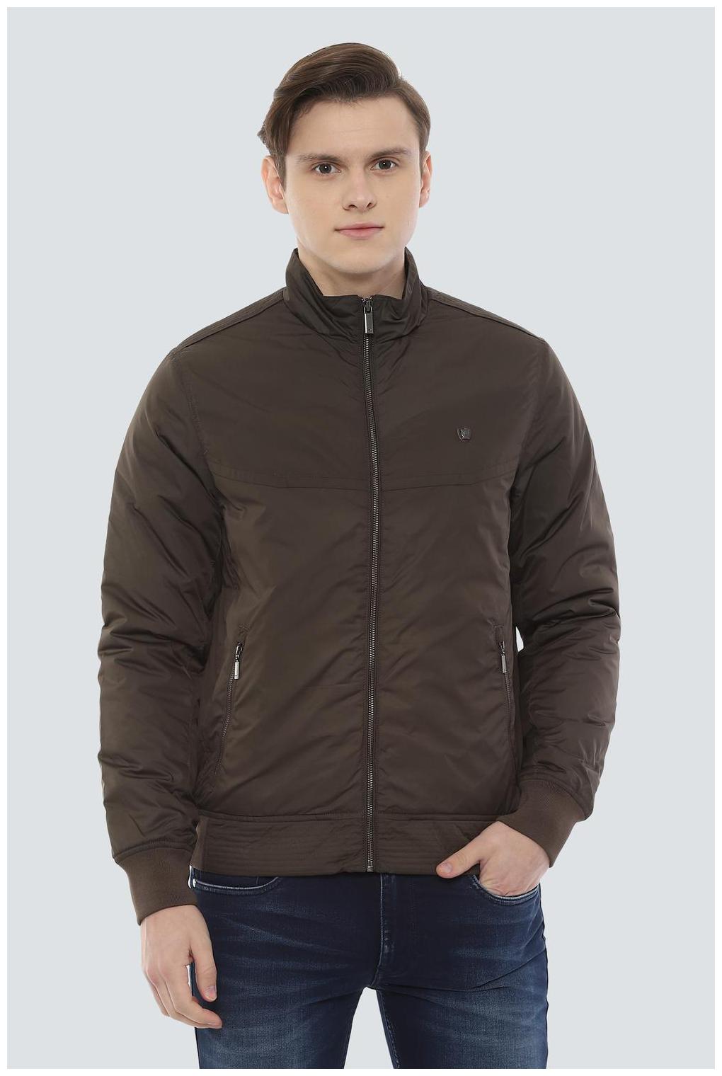

Louis Philippe Men Brown Solid Bomber jacket