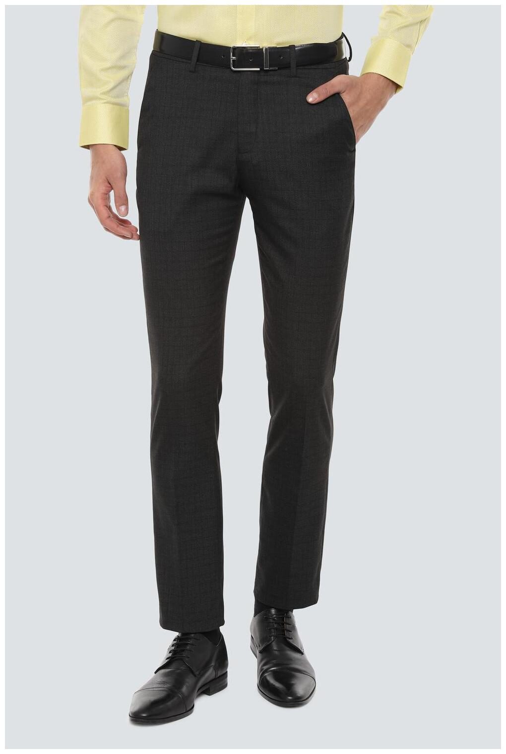 

Louis Philippe Men Textured Slim Fit Formal Trouser - Black