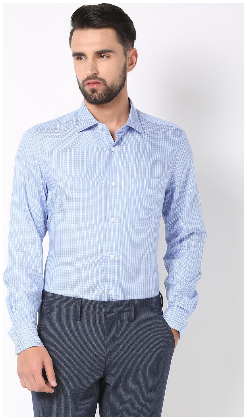 

Louis Philippe Men Regular fit Formal Shirt - Blue