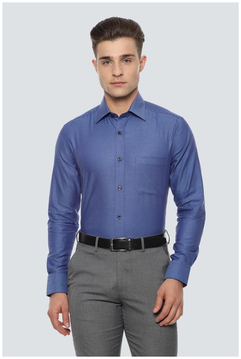 

Louis Philippe Men Regular fit Formal Shirt - Blue