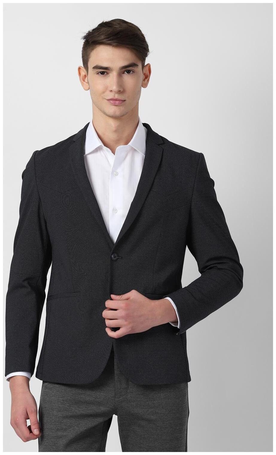 

Louis Philippe Men Blended Double Breasted Blazer Blue