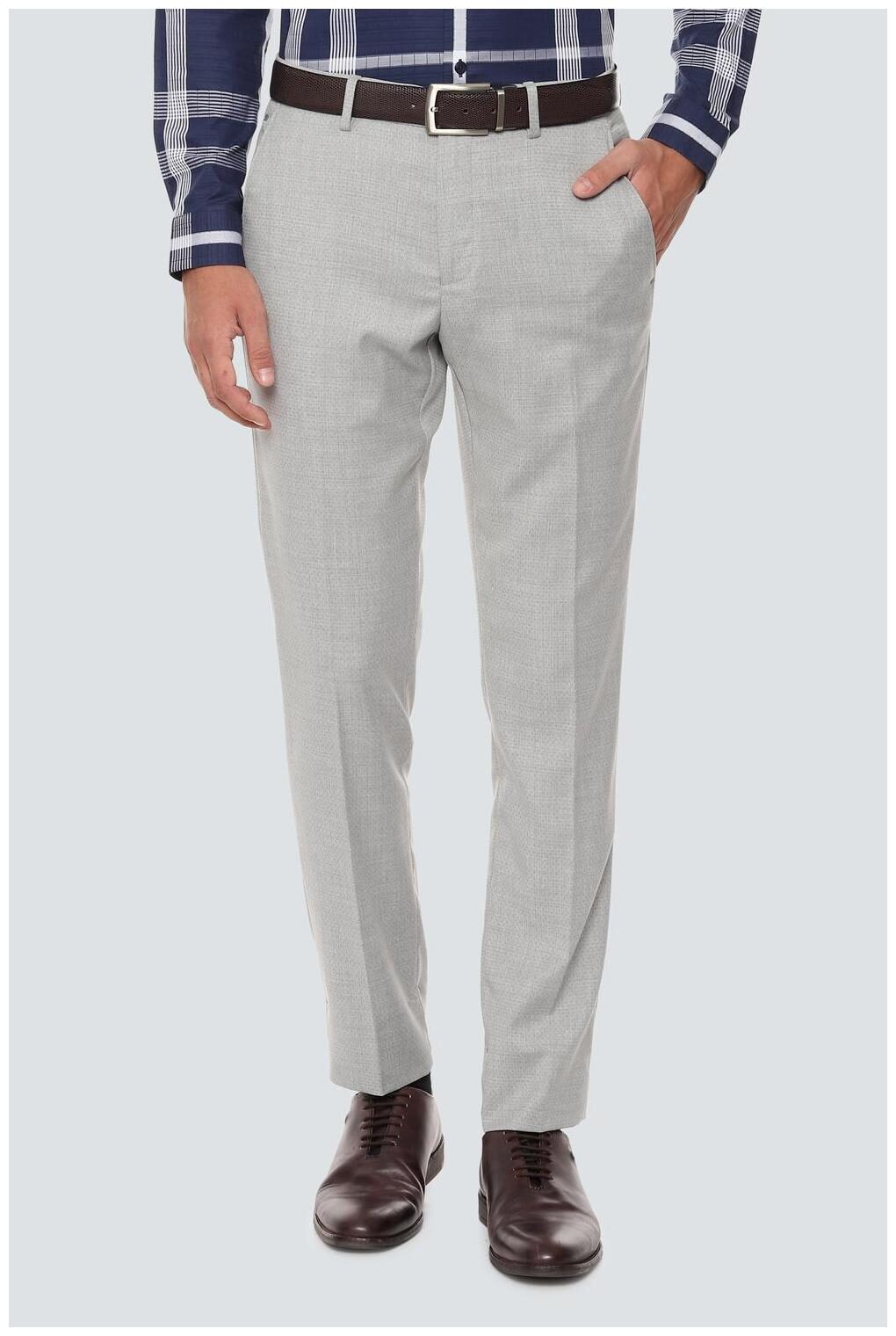 

Louis Philippe Men Textured Slim Fit Formal Trouser - Grey
