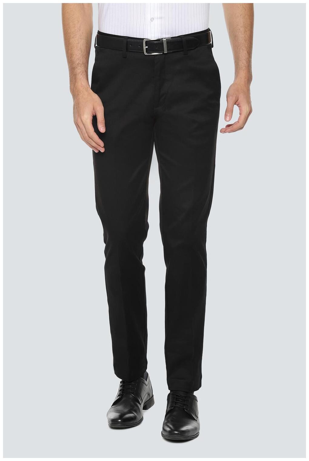 

Louis Philippe Men Solid Slim Fit Formal Trouser - Black