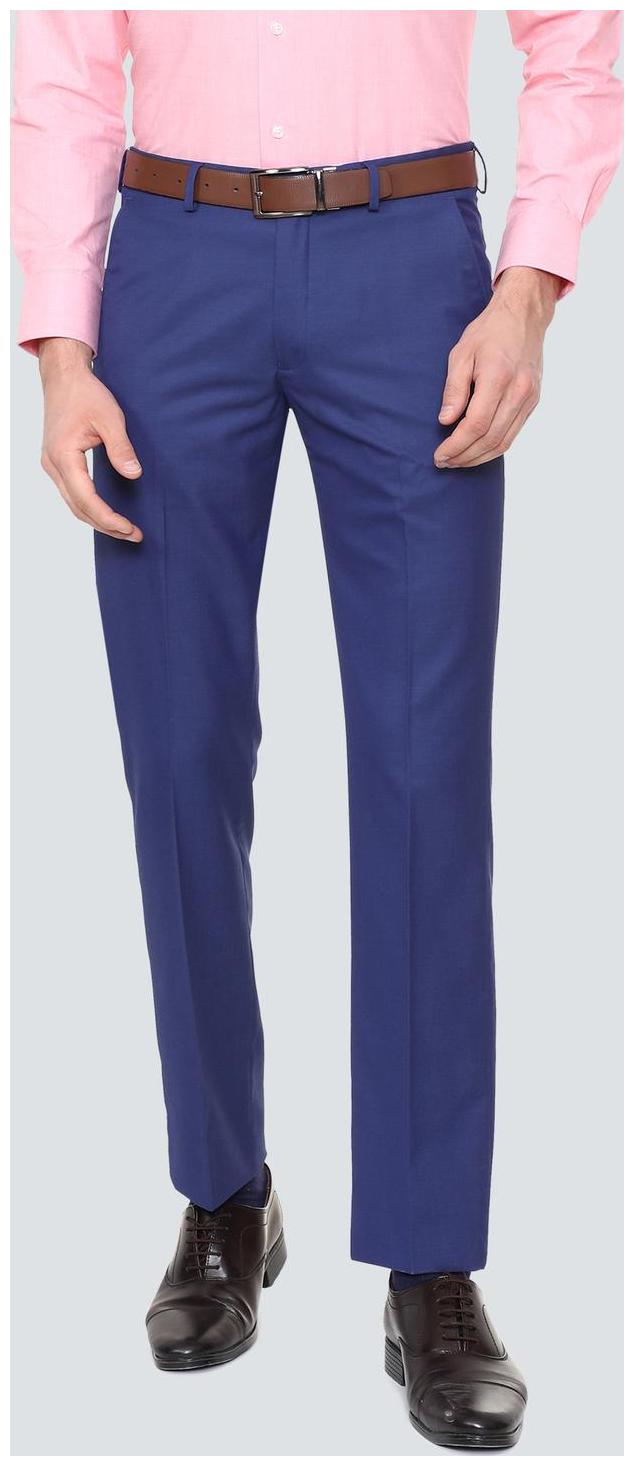 

Louis Philippe Men Solid Regular Fit Formal Trouser - Blue