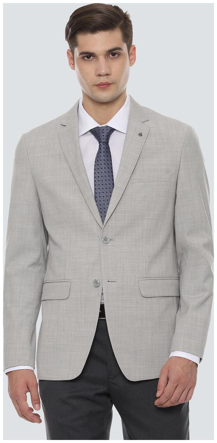 

Louis Philippe Men Grey Textured Slim fit Single Breasted Blazer