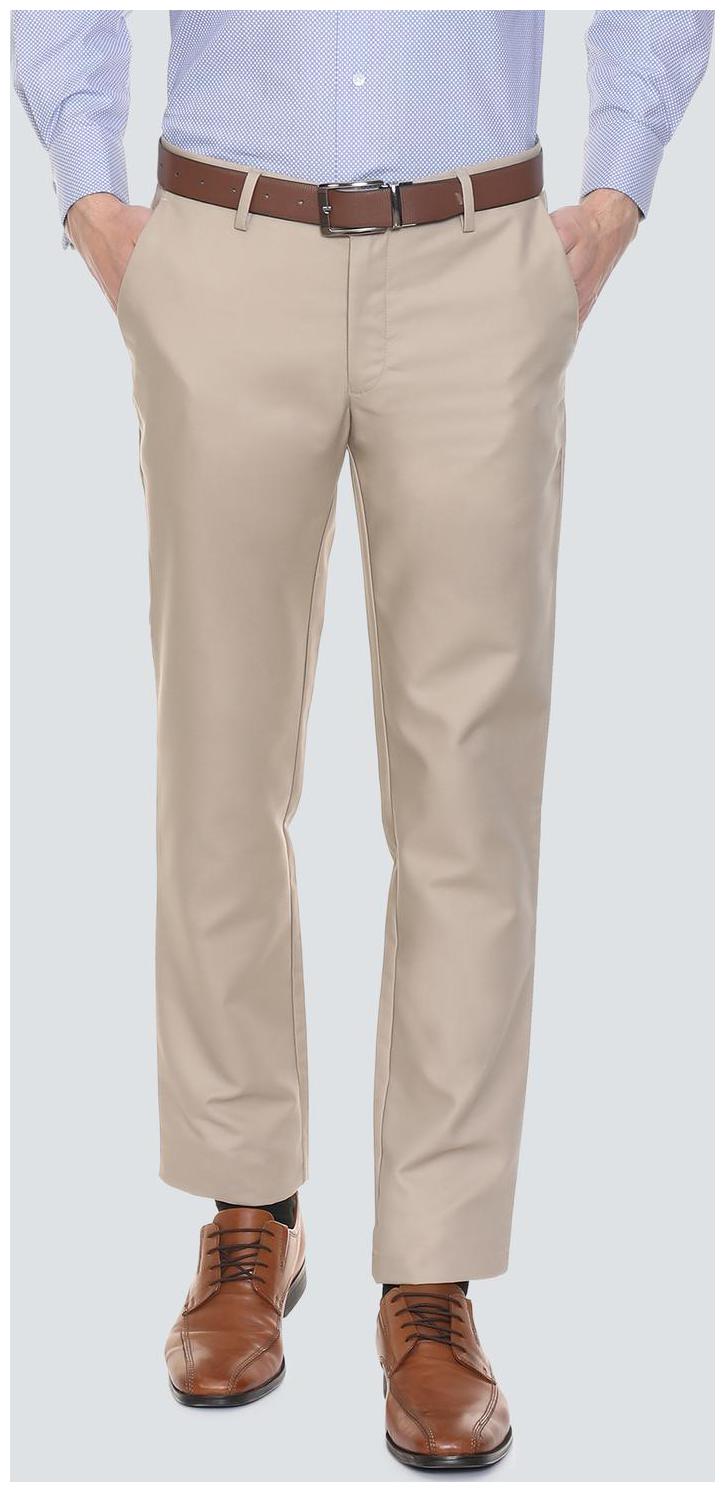 

Louis Philippe Men Solid Slim Fit Formal Trouser - Beige
