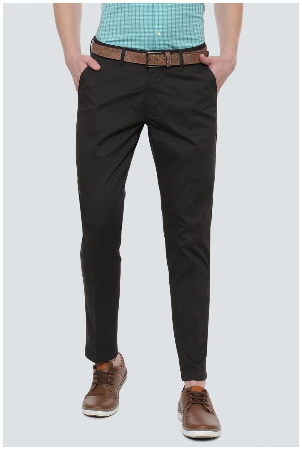 

Louis Philippe Men Brown Printed Slim fit Regular trousers