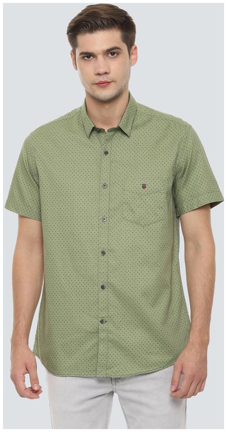 

Louis Philippe Men Green Printed Slim Fit Casual Shirt