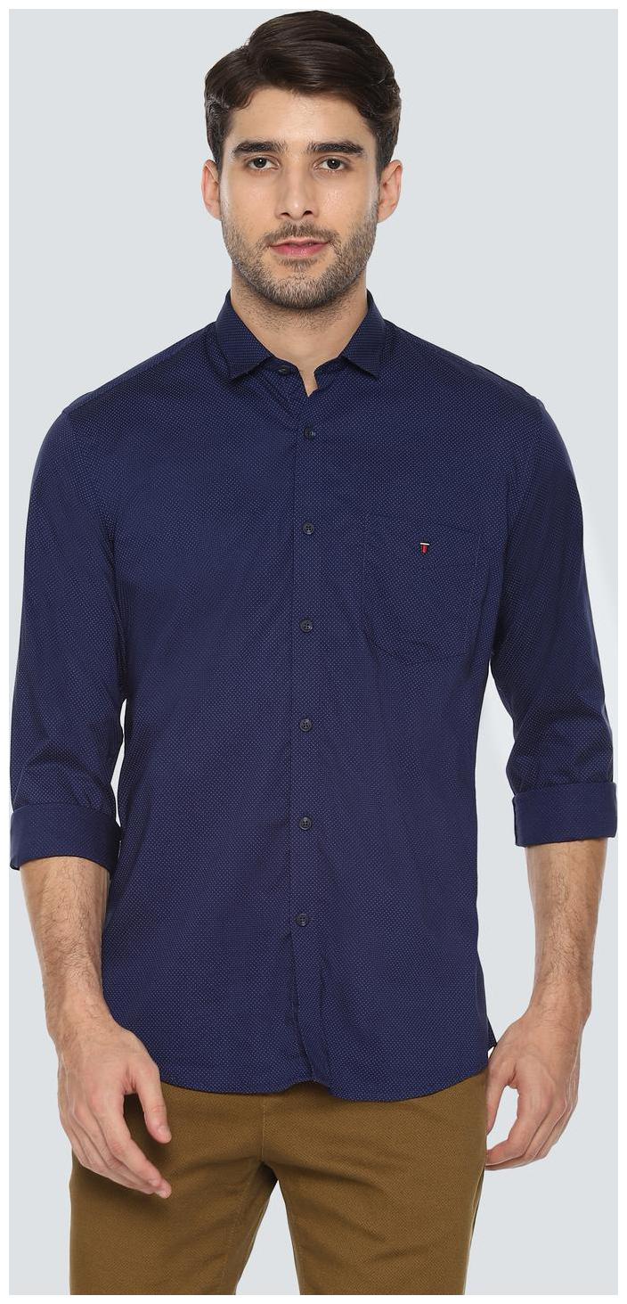 

Louis Philippe Men Blue Checked Slim Fit Casual Shirt