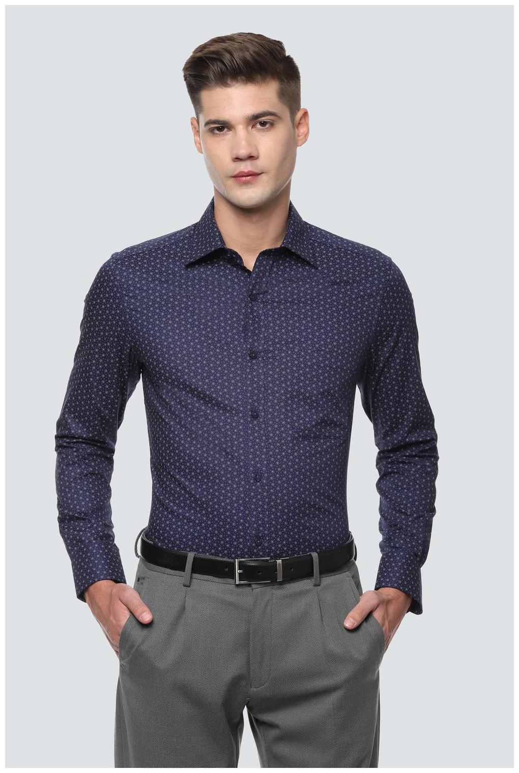 

Louis Philippe Men Regular fit Formal Shirt - Blue