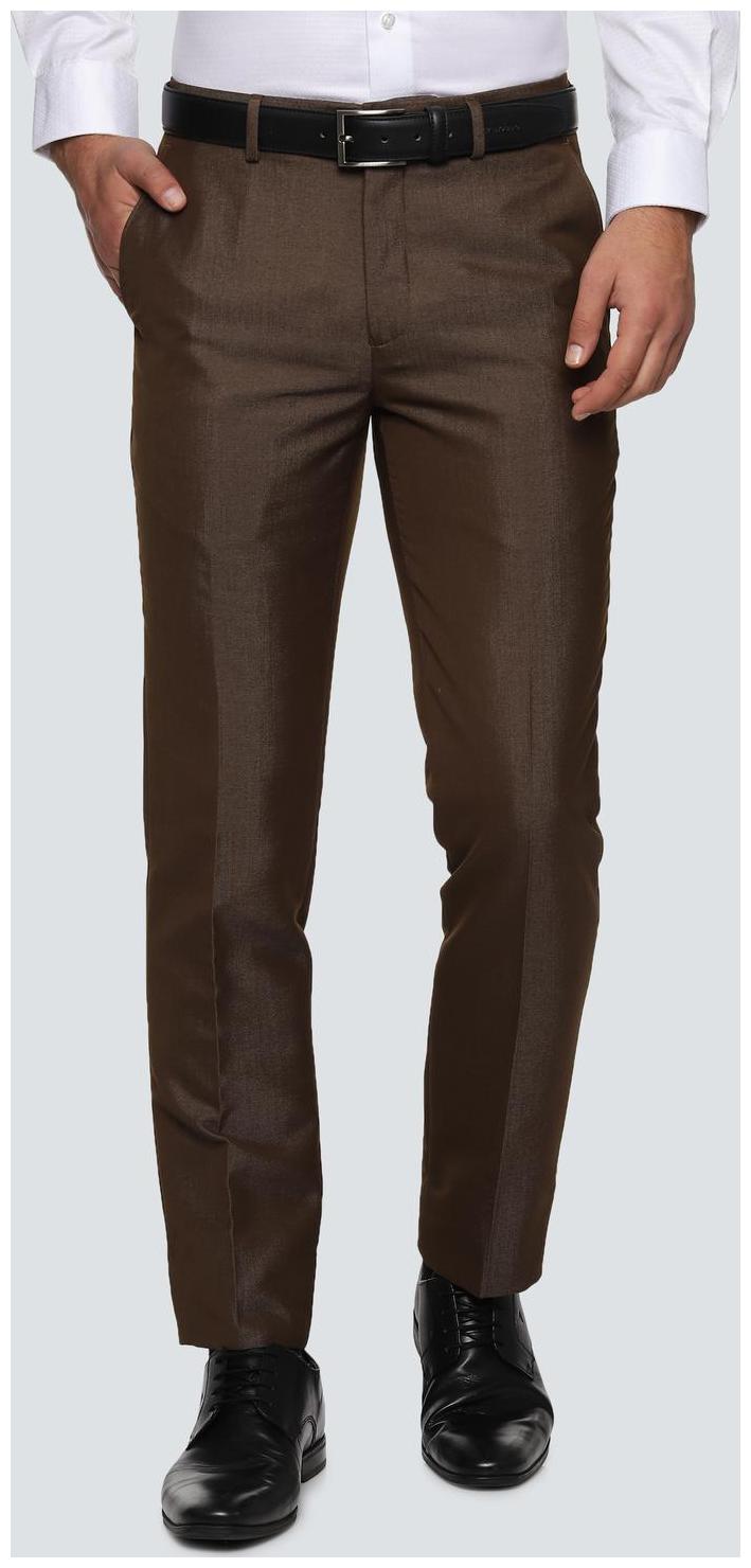 

Louis Philippe Men Brown Textured Slim fit Regular trousers