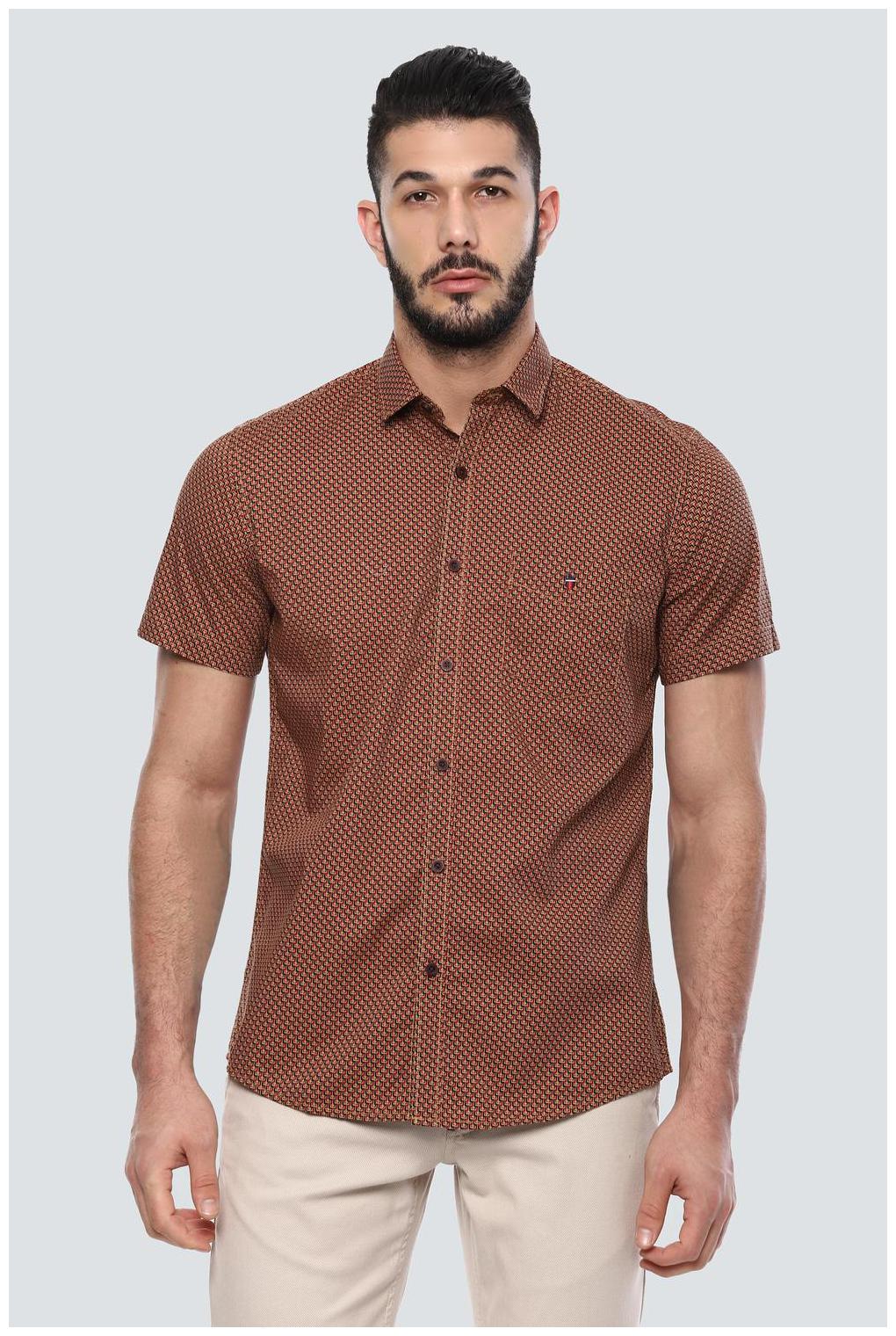 

Louis Philippe Men Brown Printed Slim Fit Casual Shirt