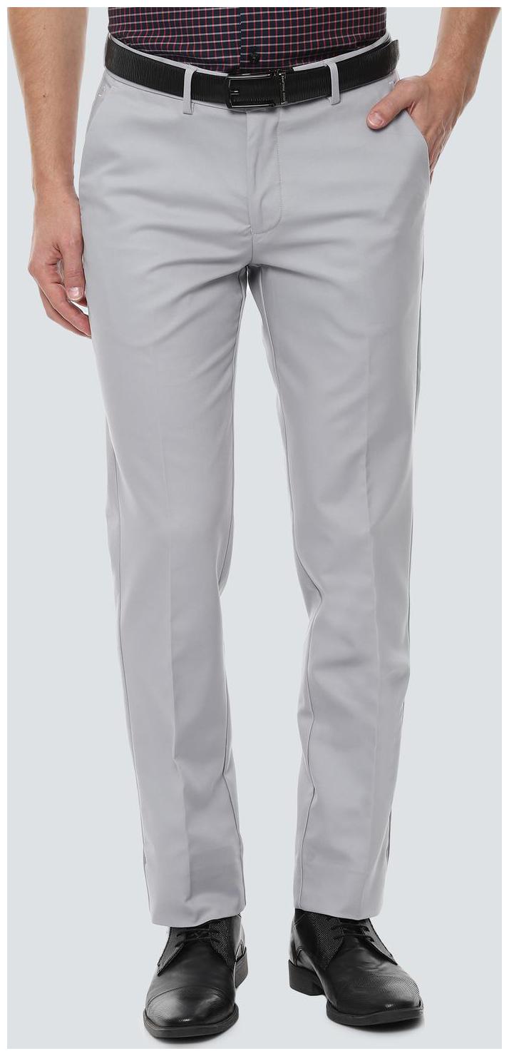 

Louis Philippe Men Solid Slim Fit Formal Trouser - Grey