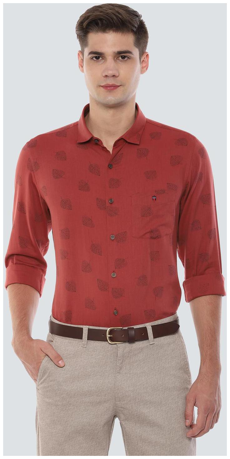 

Louis Philippe Men Maroon Printed Super Slim Fit Casual Shirt