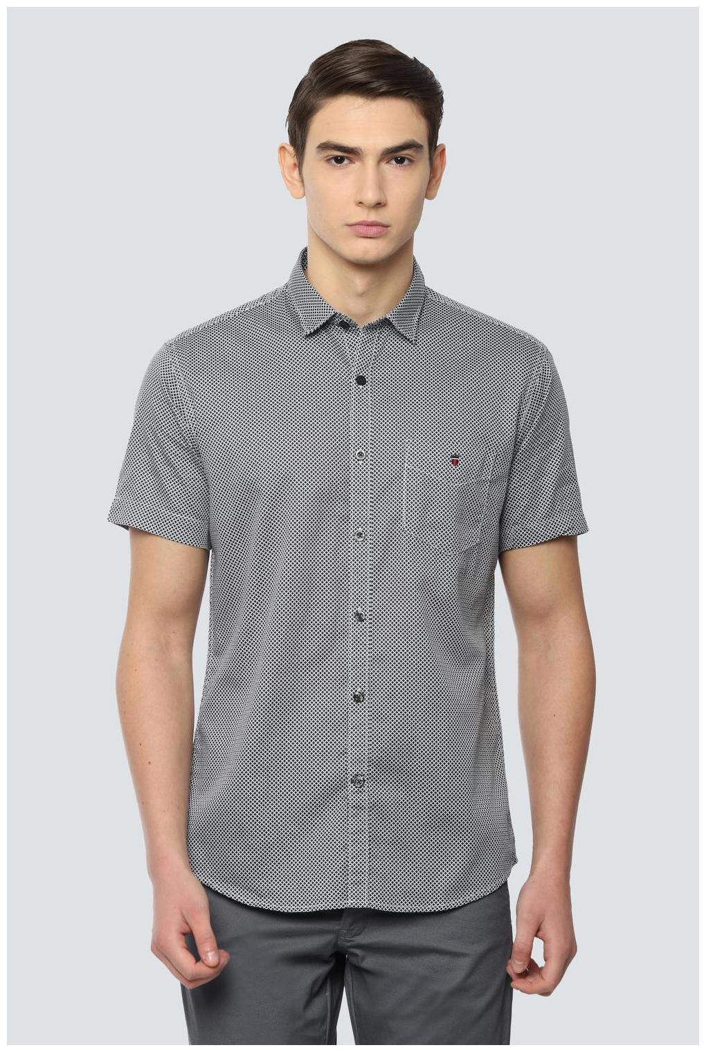 

Louis Philippe Men Grey Printed Slim Fit Casual Shirt