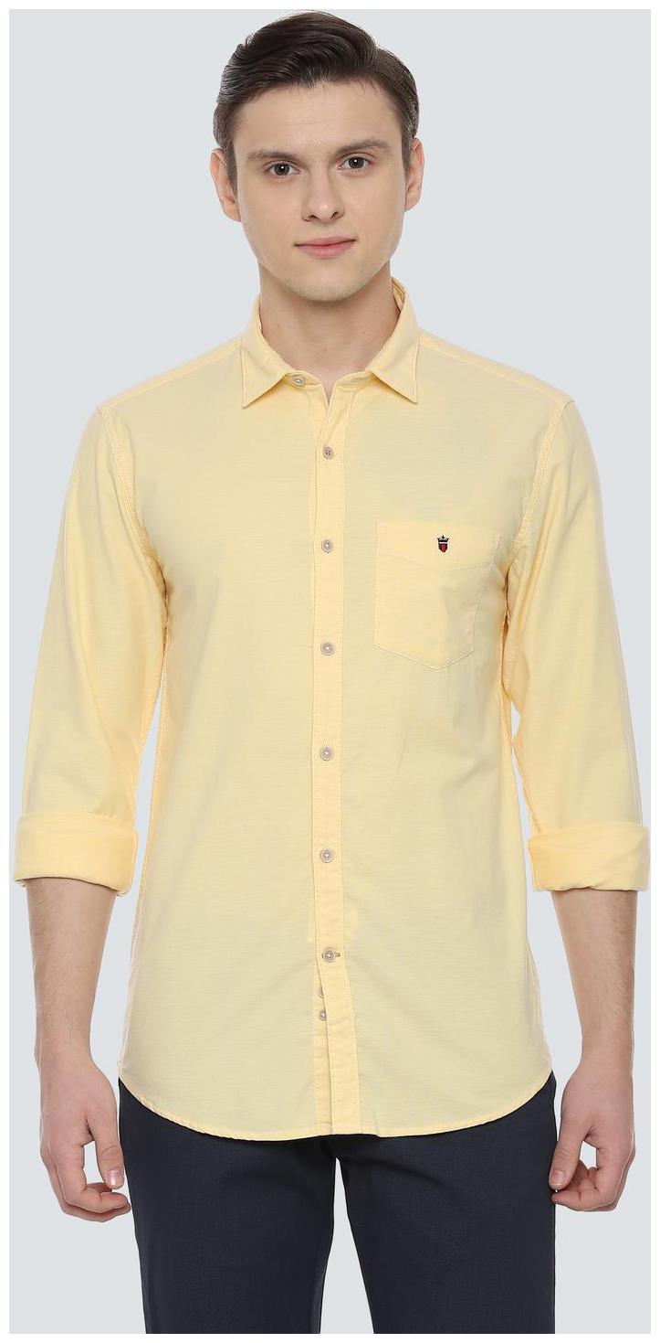 

Louis Philippe Men Yellow Solid Super Slim Fit Casual Shirt