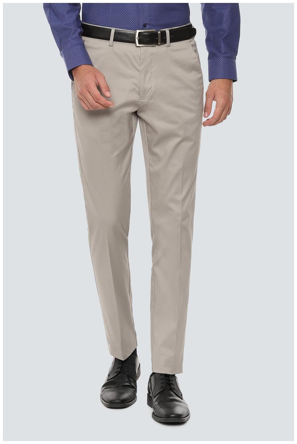 

Louis Philippe Men Solid Slim Fit Formal Trouser - Grey