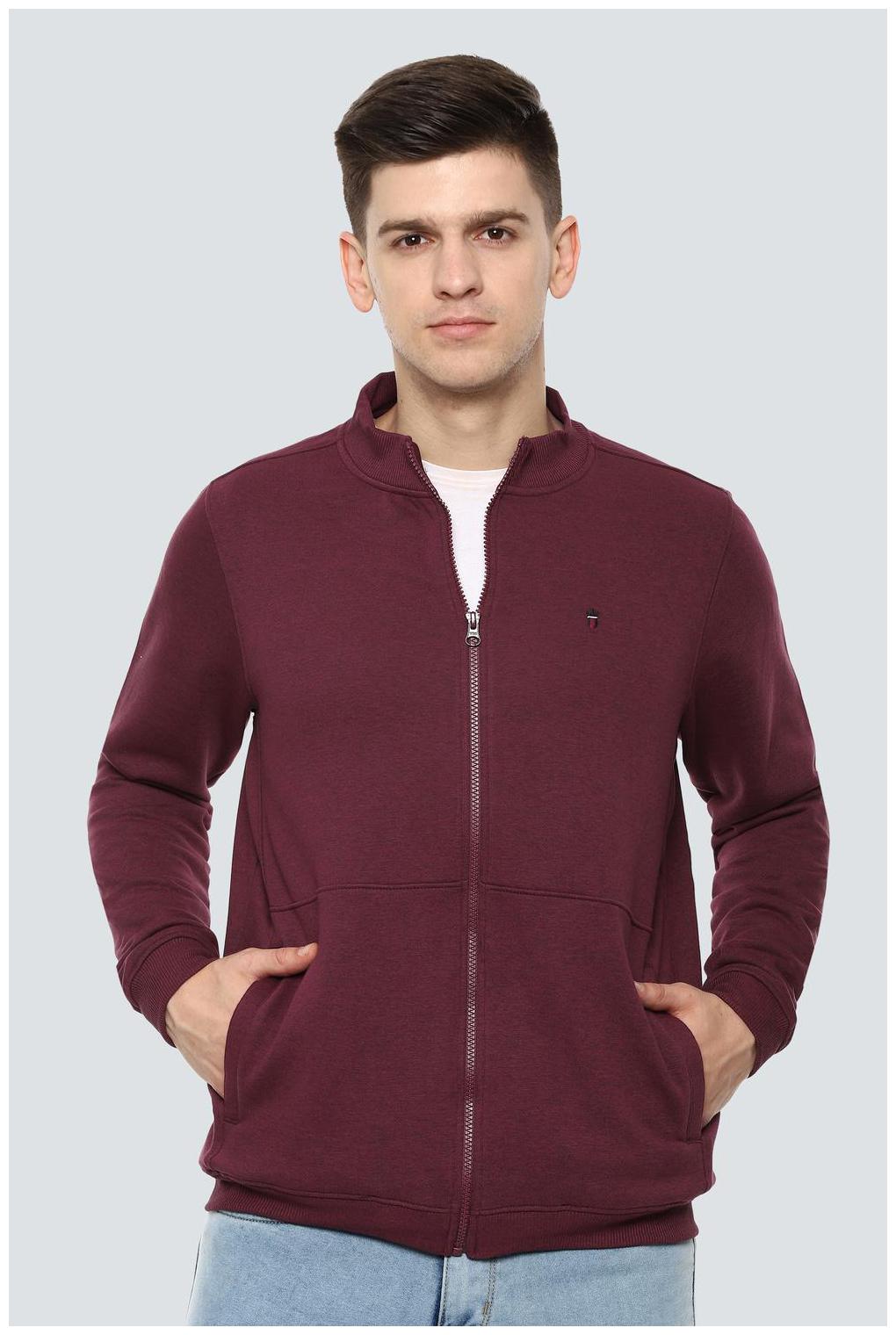 

Louis Philippe Men Maroon High neck Sweatshirt