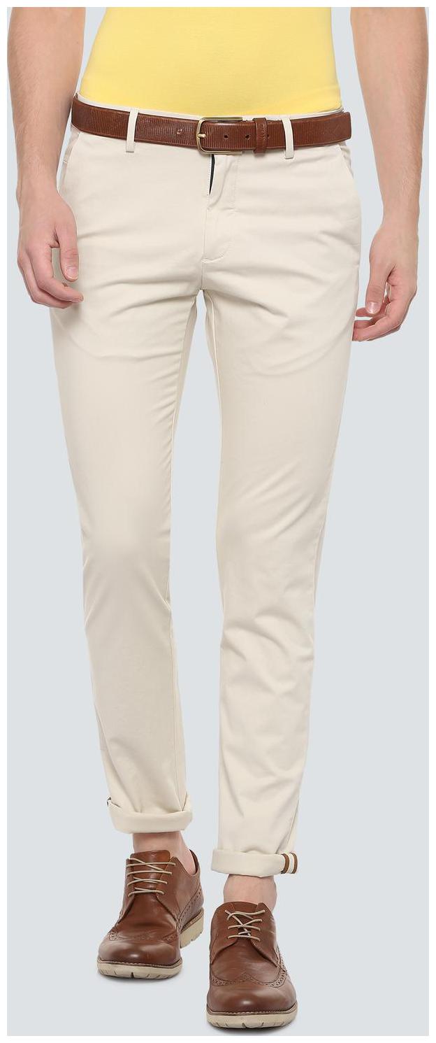 

Louis Philippe Men Beige Solid Slim fit Regular trousers