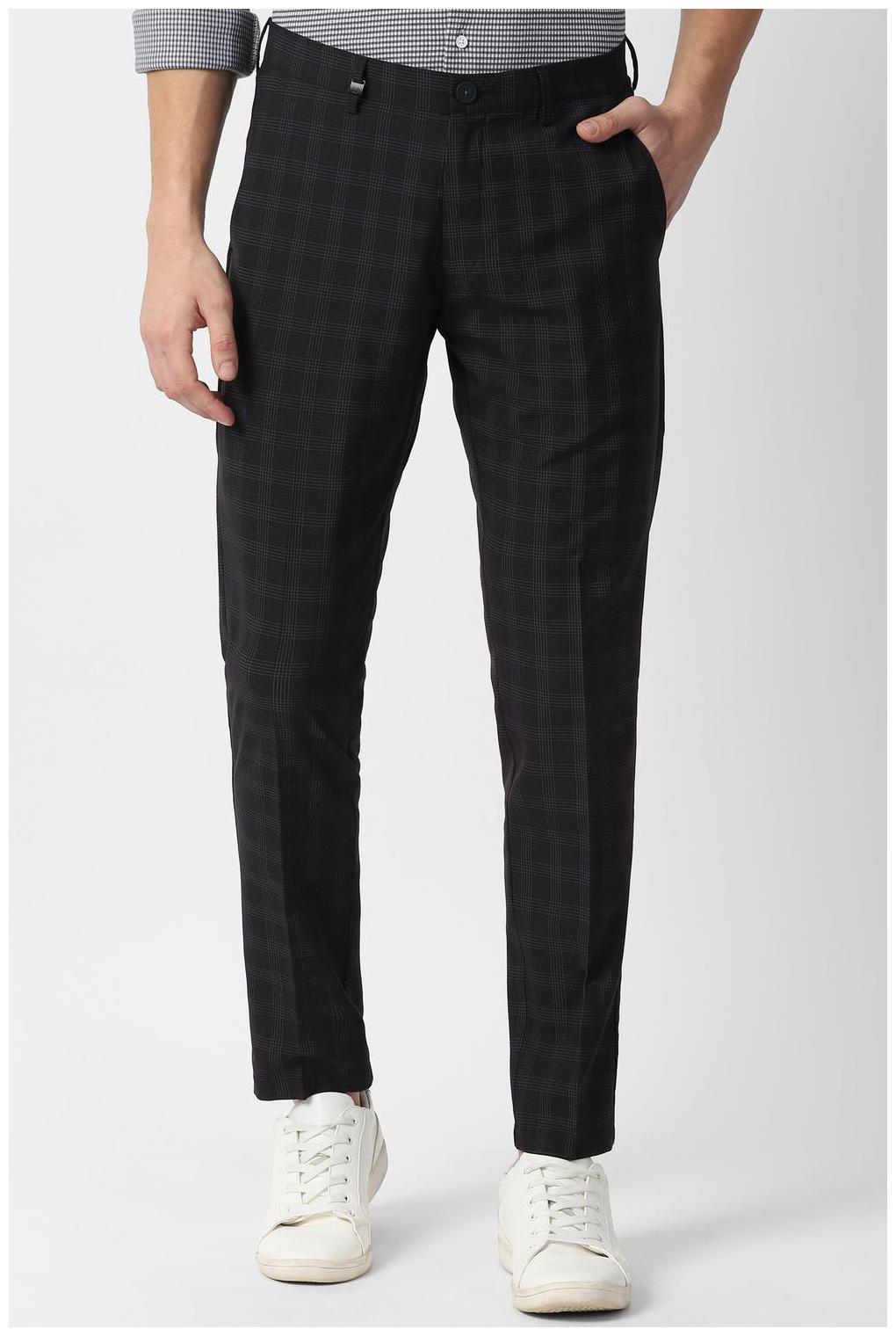 

Louis Philippe Men Black Checked Slim fit Regular trousers