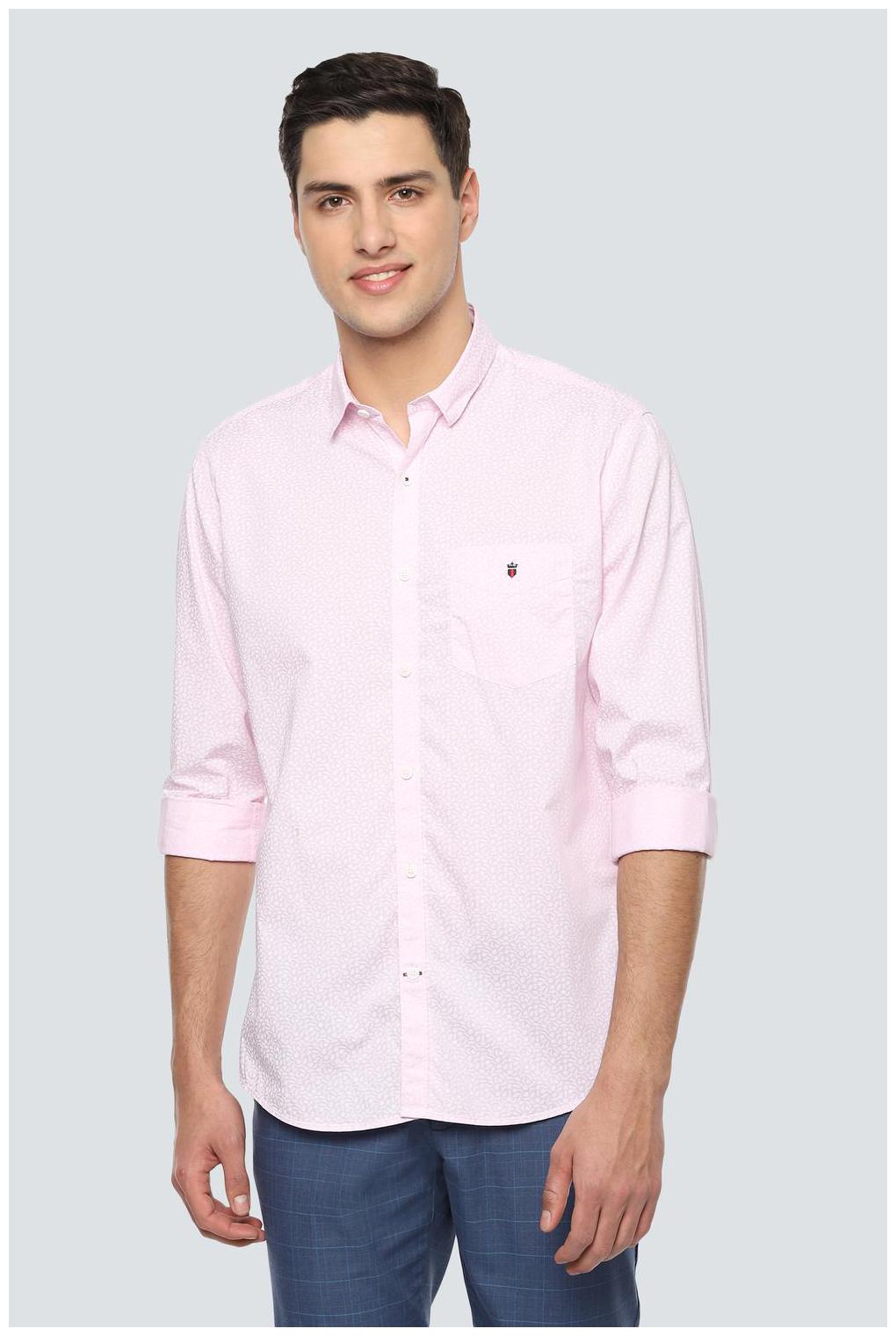

Louis Philippe Men Pink Pinstrips Slim Fit Casual Shirt