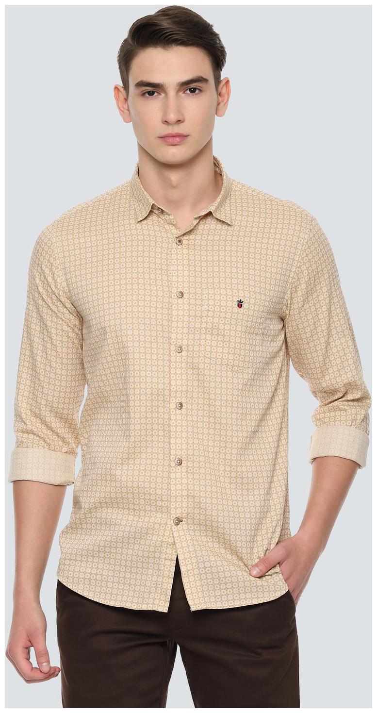 

Louis Philippe Men Beige Printed Super Slim Fit Casual Shirt