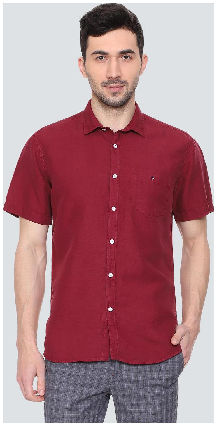 

Louis Philippe Men Maroon Solid Slim Fit Casual Shirt