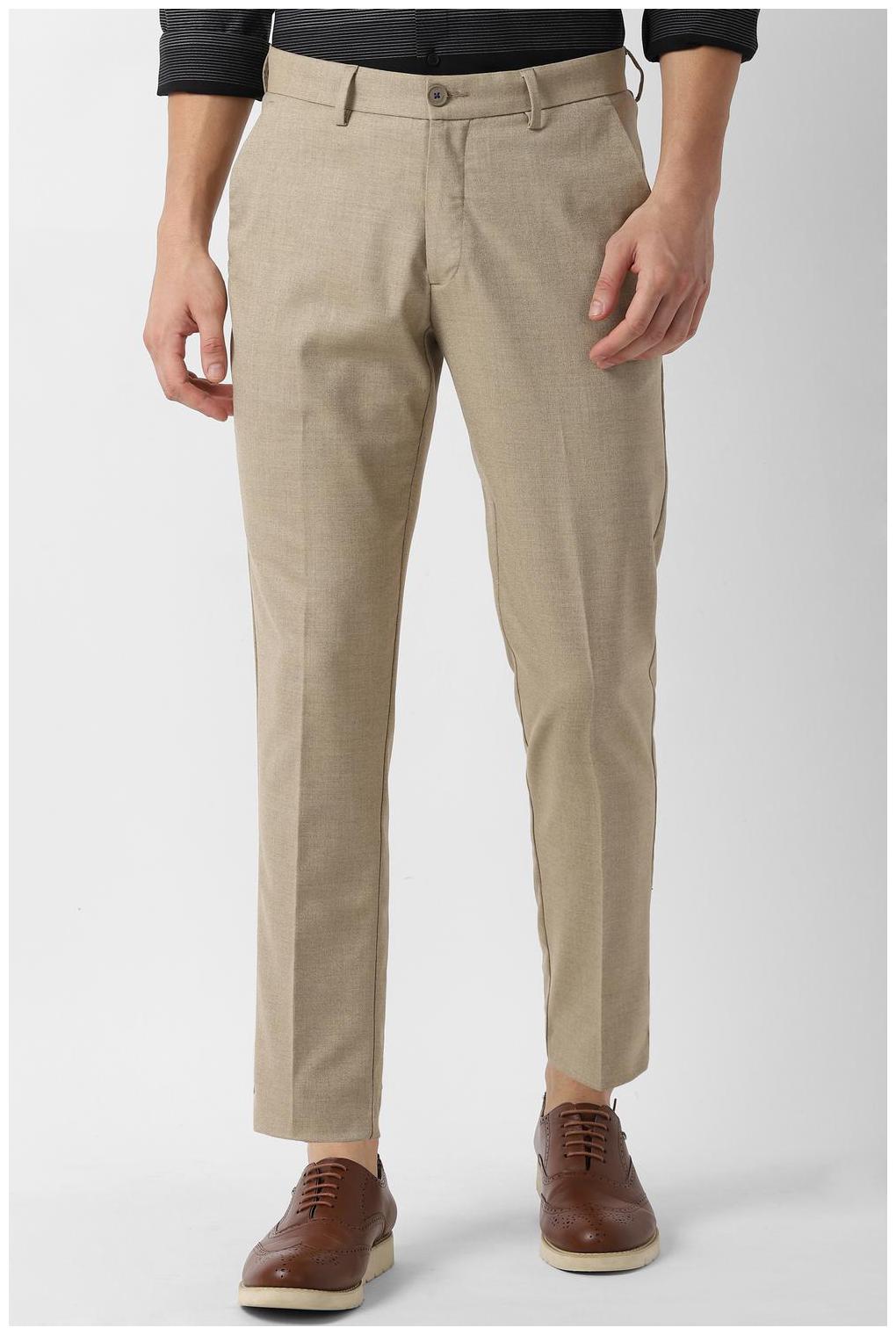 

Louis Philippe Men Beige Textured Slim fit Regular trousers