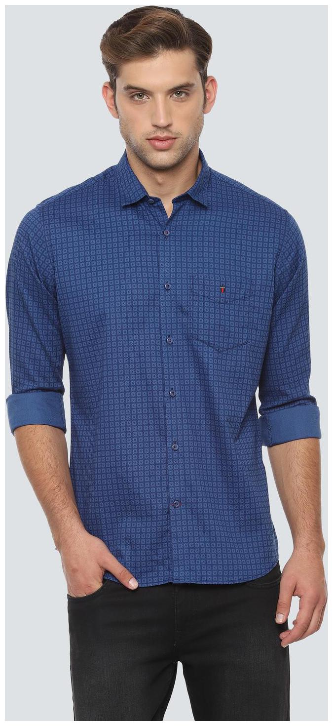 

Louis Philippe Men Blue Printed Slim Fit Casual Shirt