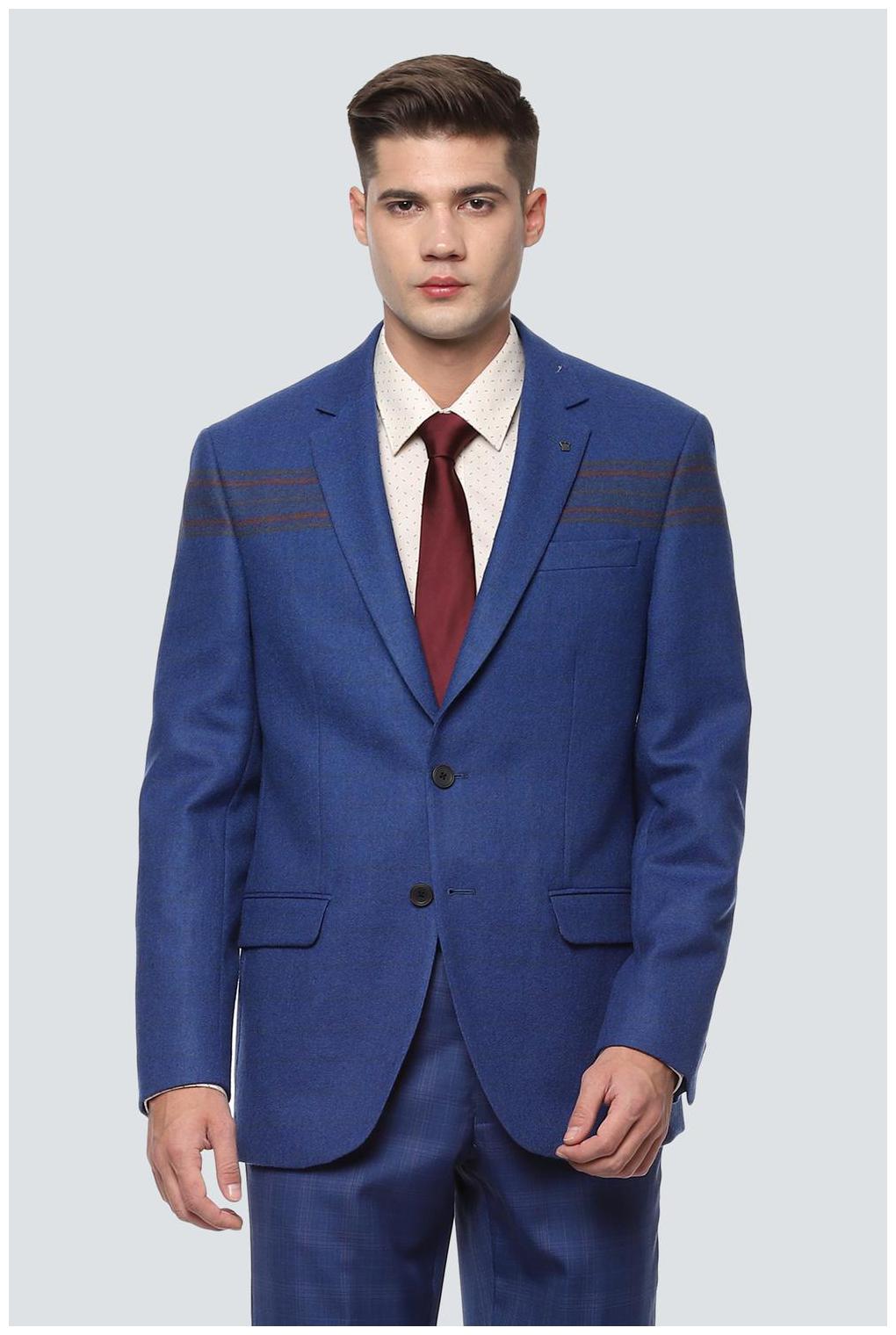 

Louis Philippe Men Blue Solid Regular fit Single Breasted Blazer