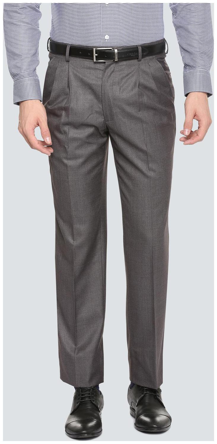 

Louis Philippe Men Textured Regular Fit Formal Trouser - Grey
