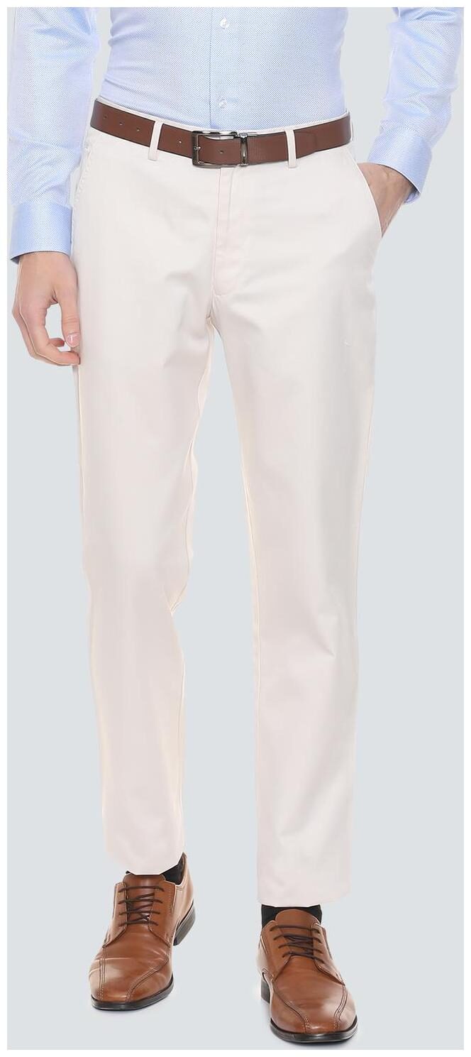 

Louis Philippe Men Textured Regular Fit Formal Trouser - White