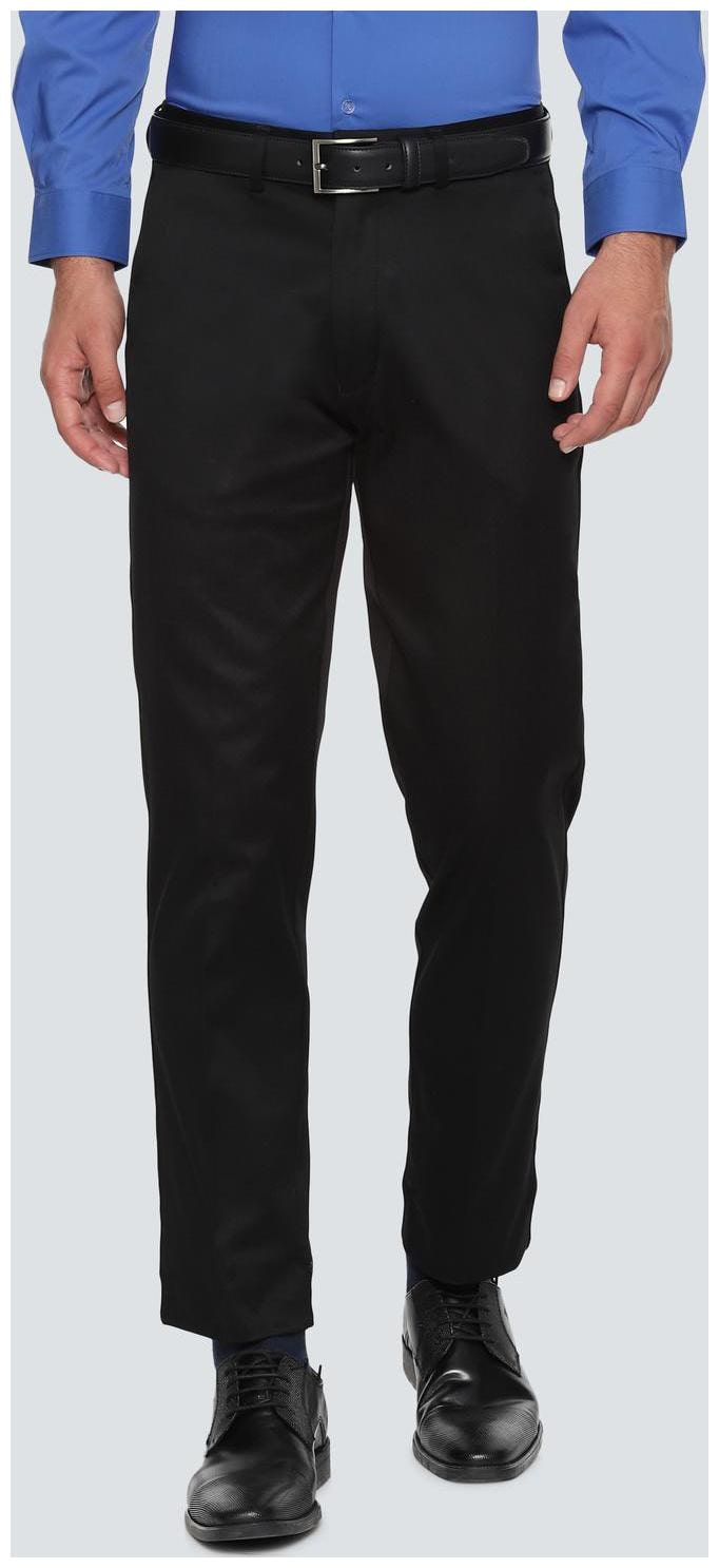 

Louis Philippe Men Solid Regular Fit Formal Trouser - Black